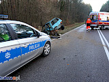 Poranny wypadek Cinquecento pod Jeziorkiem  (FOTO)