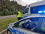 Policyjny Mitsubishi Lancer w okolicy Łomży - działania "Bezpieczna DK61"  (FOTO)